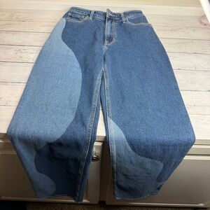 Hollister Two-Tone Blue wavy Straight Leg Jeans